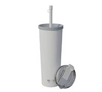 asobu Ocean Gobelet en acier inoxydable avec couvercle à paille flexible | Bouteille d'eau isotherme pour café glacé, infusion à froid | Couvercle à rabat pour thé et café chauds | Tasse de voyage