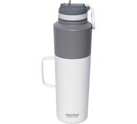 Asobu Twin Pack Bottle with Mug Blanc, 0.9 L + 0.6 L