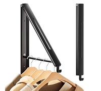 ASOUUNLD Porte Cintre Mural Rretractable, Cintre Pliable Mural Rétractable en Aluminium Pliage Cintre Mural Escamotable des Vêtements de Support Séchoir à Linge Triangulaire Pliable Noir