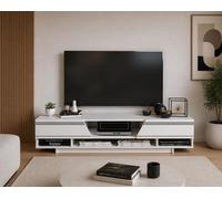 Aspatria 160 cm Meuble TV avec Armoires et Niches (Blanc)