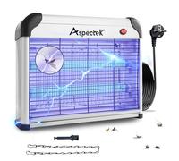 Aspectek Tue-Insectes Électrique 20W sans Ampoules, Lampe UV Anti-Moustiques pour Intérieur Et Extérieur Couvert, Piège À Mouches, Mites, Moucherons, Maison, Garage, Patio, Chaîne, Bac Amovible