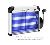 Aspectek Tue-Insectes Électrique 20W sans Ampoules, Lampe UV Anti-Moustiques pour Intérieur. Piège À Mouches, Mites, Moucherons, Maison, Garage, Patio, Chaîne, Bac Amovible