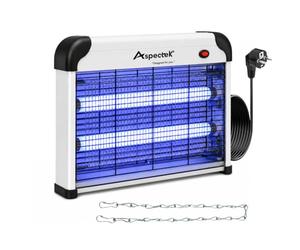 Aspectek Tue-Insectes Électrique 20W sans Ampoules, Lampe UV Anti-Moustiques pour Intérieur. Piège À Mouches, Mites, Moucherons, Maison, Garage, Patio, Chaîne, Bac Amovible