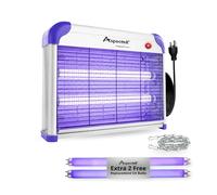 ASPECTEK Zapper Électrique Anti-Insectes Intérieur - Lampe Puissante 2800V 20W avec 2 Ampoules UV de Remplacement (with Replacement Bulbs (Purple))