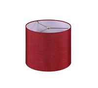 Aspen Creative 31107 Abat-jour tambour contemporain araignée avec couverture rigide, tissu texturé en toile de jute rouge riche, 30,5 cm de haut x 30,5 cm de bas x 25,4 cm de hauteur