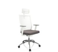 ASPEN WHITE PRO - Siège de bureau de qualité professionnelle Gris / Blanc