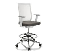 ASPEN WORK W - Chaise de comptoir Gris / Blanc