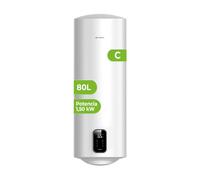 Aspes AT8000SDW Chauffe-eau Électrique 80 Litres 1500W Kit de Montage Résistance en Acier Émaillé, Thermostat Numérique, Température Max 93°C Blanc efficacité énergétique B