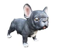 Aspinaworld Figurine de bouledogue français debout 17 cm, figurine pour le jardin, décoration résistante aux intempéries, décoration de salon, figurine de chien