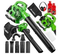 Aspirateur à essence pour feuilles, souffleur de feuilles, aspirateur de jardin avec broyeur MalTec MasterBlow7500W, moteur 2 temps 26 cm³, aspirateur-broyeur