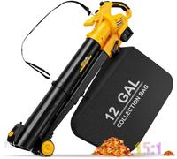 Aspirateur à feuilles 3 en 1 sans fil avec sac compatible avec batterie Dewalt 20 V, broyeur de feuilles électrique amélioré et aspirateur à feuilles avec sac de 45 L, souffleur de feuilles sans fil