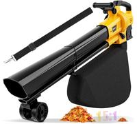 Aspirateur à feuilles 3 en 1 sans fil avec sac compatible avec batterie Dewalt 20 V, broyeur de feuilles électrique et aspirateur à feuilles avec sac de 40 L, souffleur à feuilles portatif pour