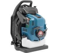 Aspirateur à feuilles à essence de 75,6 cc, modèle à dos, avec souffleur. Moteur 4 temps, équipé d'un filtre à air et d'un silencieux. Vitesse réglable, démarrage manuel