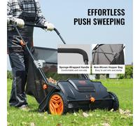 Aspirateur à feuilles manuel - Idéal pour les surfaces pavées - Largeur de balayage de 21 pouces - Livré avec un sac de récupération