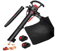 Aspirateur de Feuilles Mortes sans Fil, Souffleur à Batterie 40 V | Fonction broyeur avec sac 40 L, 6 vitesses et roues d’appui pour ramasser les feuilles mortes dans le jardin(2 Battery)