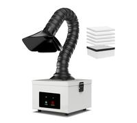 Aspirateur de fumée 45W avec filtre complexe 2-en-1, extracteur de fumée de bureau 207 m³/h, avec 4 pré-filtres, purificateur portable pour fumées de soudure, vapeurs laser et particules fines (Blanc)