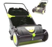 Aspirateur de gazon de 530 mm avec grand collecteur, 4 brosses, positionnées à 90° de manière décalée, facile à déplacer, sac de récupération de 100 litres, couleur verte, poids : 7 kg, pour l'extérie