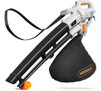 Aspirateur de jardin électrique - Souffleur de feuilles et broyeur - Nettoyage et entretien du jardin - Fonction 3 en 1 - Sac de récupération de 35 litres - Noir