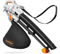 Aspirateur de jardin électrique - Souffleur de feuilles et broyeur - Nettoyage et entretien du jardin - Fonction 3 en 1 - Sac de récupération de 35 litres - Noir