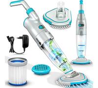 Aspirateur de piscine - Nettoyeur pour spa - Nettoyage de piscine - Système de filtration double - Capacité de 2 litres - Gris