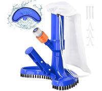 Aspirateur de piscine portable - Actionnement hydraulique sans électricité Brosse intégrée et sac filtrant