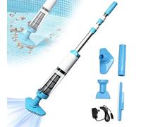 Aspirateur de Piscine sans Fil 3 en 1 Aspirateur Nettoyeur Électrique à Batterie Rechargeable Portable Hors Sol Spirateur avec 165cm Perche Rétractable 90 Min D’Autonomie pour Jacuzzi,Spa,Piscine