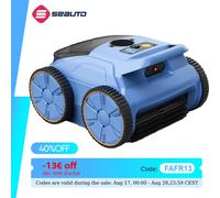 Aspirateur de piscine Seauto SAT20, 150 minutes d'autonomie, pour piscines jusqu'à 2000 pieds carrés, aspiration puissante de 45 000 Pa, fonction de grimpement mural pour piscines hors sol/encastrées.