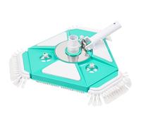 Aspirateur de piscine, tête d'aspirateur triangulaire rotative à 360° avec 3 brosses latérales - Brosse lestée en acier inoxydable et polypropylène pour piscines hors sol et creusées, kit de brosse de