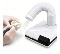 Aspirateur de Poussière Ongles 60W, Extracteur 2 en 1 avec LED, Bras d’Aspiration Articulé 360°, Filtre en Maille pour Ongles Acryliques, Laboratoire Dentaire, Polissage et Ponçage