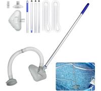Aspirateur Piscine,Balai Aspirateur Piscine Hors Sol,Tête D'aspiration Et Manche Télescopique De 144 Cm,pour Piscine, Jacuzzi, Spa De Kit Nettoyage Piscine