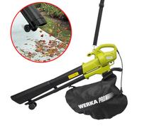Aspirateur Souffleur Broyeur Électrique WERKA PRO 3500W 35L Jardin Feuilles