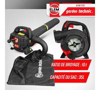 Aspirateur souffleur broyeur thermique 25.4CC - Elem Garden