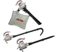 Aspirateur-souffleur de feuilles électrique IEBV 3200 3-en-1, 3200 watts, jusqu'à 300 km/h | Inclus : rallonge pour le nettoyage des gouttières, sac de récupération de 40 litres, sangle pour l'épaule,
