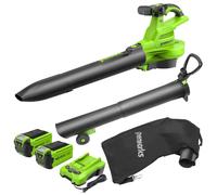Aspirateur/souffleur de feuilles Greenworks 40V, sans balais, vitesse de 370 km/h, modèle 14.1