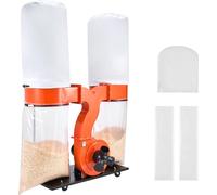 Aspirateur SucceBuy avec un débit d'air de 2634,47 m³/h, système de filtration 2,5 microns, moteur 3,0 CV, équipé de deux sacs de collecte de poussière de 132,5 L et de deux sacs filtrants de 159 L, 2