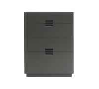 Asplund Commode Frame High taupe. cuir black
