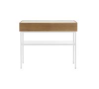 Asplund Luc 100 table console Chêne teinté noyer-plateau en Carrara marbre. P4