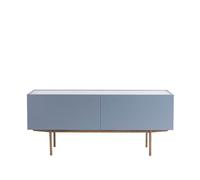 Asplund Luc Deluxe 160 table d'appoint nordic blue. dessus en carrara. pieds p6. tiroirs