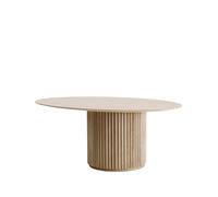 Asplund Table basse Palais Ovale chêne teinté blanc (p2). support en chêne teinté blanc