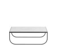 Asplund Table basse Tati Low marble blanc. support storm grey