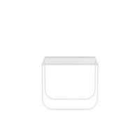 Asplund Table basse Tati Square verre. support blanc