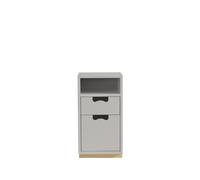 Asplund Table de chevet Snö G3 light grey. base en bouleau
