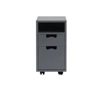 Asplund Table de chevet Snö G3 storm grey. roues noires