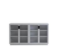 Asplund Vitrine Frame 160 Medium light grey. portes vitrées. 42 cm. black