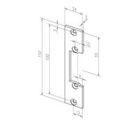 ASSA ABLOY Plaque de sonnerie plate 106 STA galvanisée ktg. B.24xL.110mm DIN L/R Quantité:1
