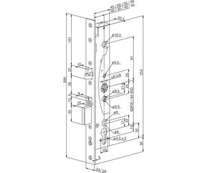 Assa Abloy Serrure de sécurité électrique EL 460 dimension de broche 35mm - Serrure de porte de secours avecde béquille intégrée, fouillot divisé, fonction anti-panique, EN 179/1125, effet inox