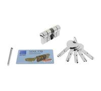 Tesa Assa Abloy T7553040N: Cylindre européen T70, 30 x 40 mm, finition nickelée, came longue, compatible serrures à profil européen, usage résidentiel et commercial, montage facile