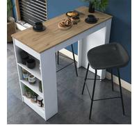 Assan Dmora Table Fixe, Bois Nobilité Marron Noyer 120x50x100h cm