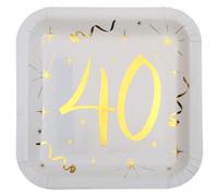 ASSIETTE 40 ANS METAL X10