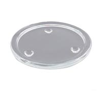 Assiette à bougie en verre transparent rond - Support pour bougies parfumées - Base créative - Décoration pilier (L)